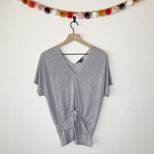 Vince Heathered Gray Tie Front Shirt